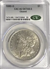 1880 O MORGAN "CAC AU-DETAIL, CLEANED?" - KEY DATE/ 2ND YEAR - SOME LUSTER! 😍 ✅