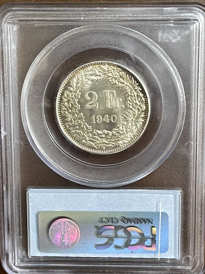 1940-B***SWITZERLAND  2 SILVER FRANCS***PCGS MS66*** - Image 2 of 4