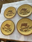 Rare Stangl Hand Painted Pottery  Seaworthy  9”  plate Set Of 4