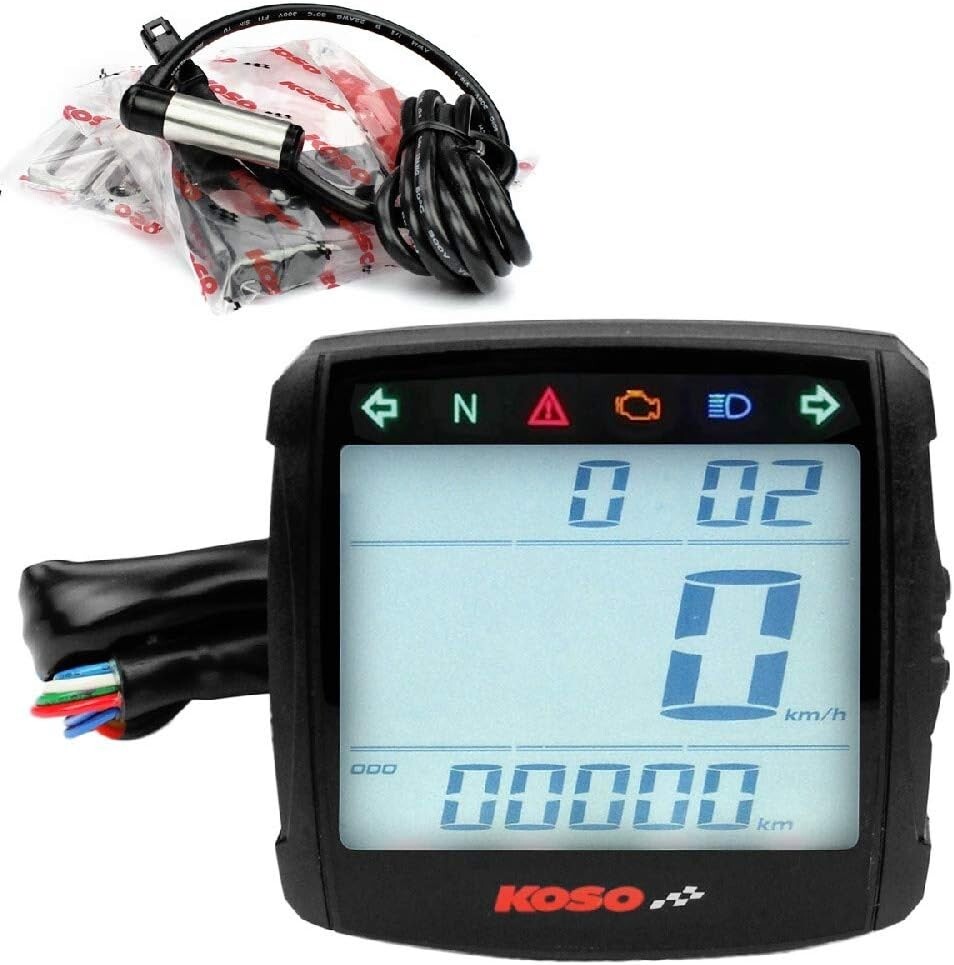 Compteur Koso adaptable multifonction pour moto cross et quad 12V noir