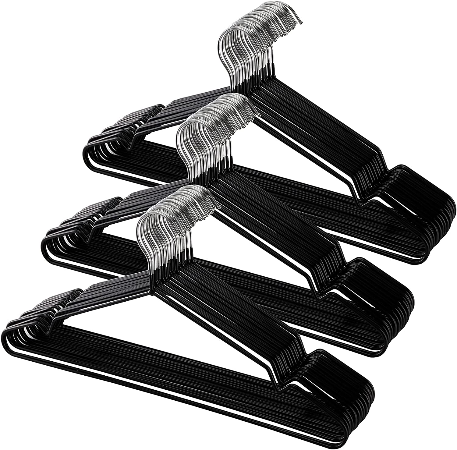 50 Pack 16-Inch Stainless Steel Non-Slip Metal Hangers for Closet Clothes
