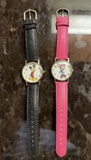 Mickey  Minnie Mouse Watches Walt Disney Genuine Leather Great Condition