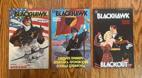 BLACKHAWK Blood and Iron, DC 1988 Complete Comic Series Book # 1 2 3 VF