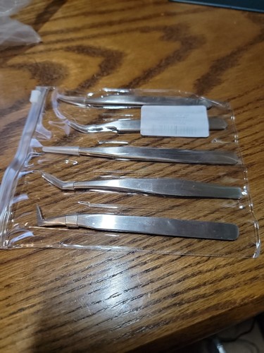 LANKIZ Wimpernverlängerung Pinzette Set 5 Stück für Volumen Wimpernverlängerung Edelstahl - Bild 6 von 8