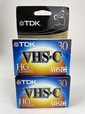 LOT of 2 TDK TC-30HG VHS-C Camcorder Videotape HG Ultimate Cassette Tape SEALED