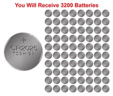 3200x Toshiba Cr2025 Batteries 3v Lithium Coin Battery Bulk Wholesale Lot Fresh