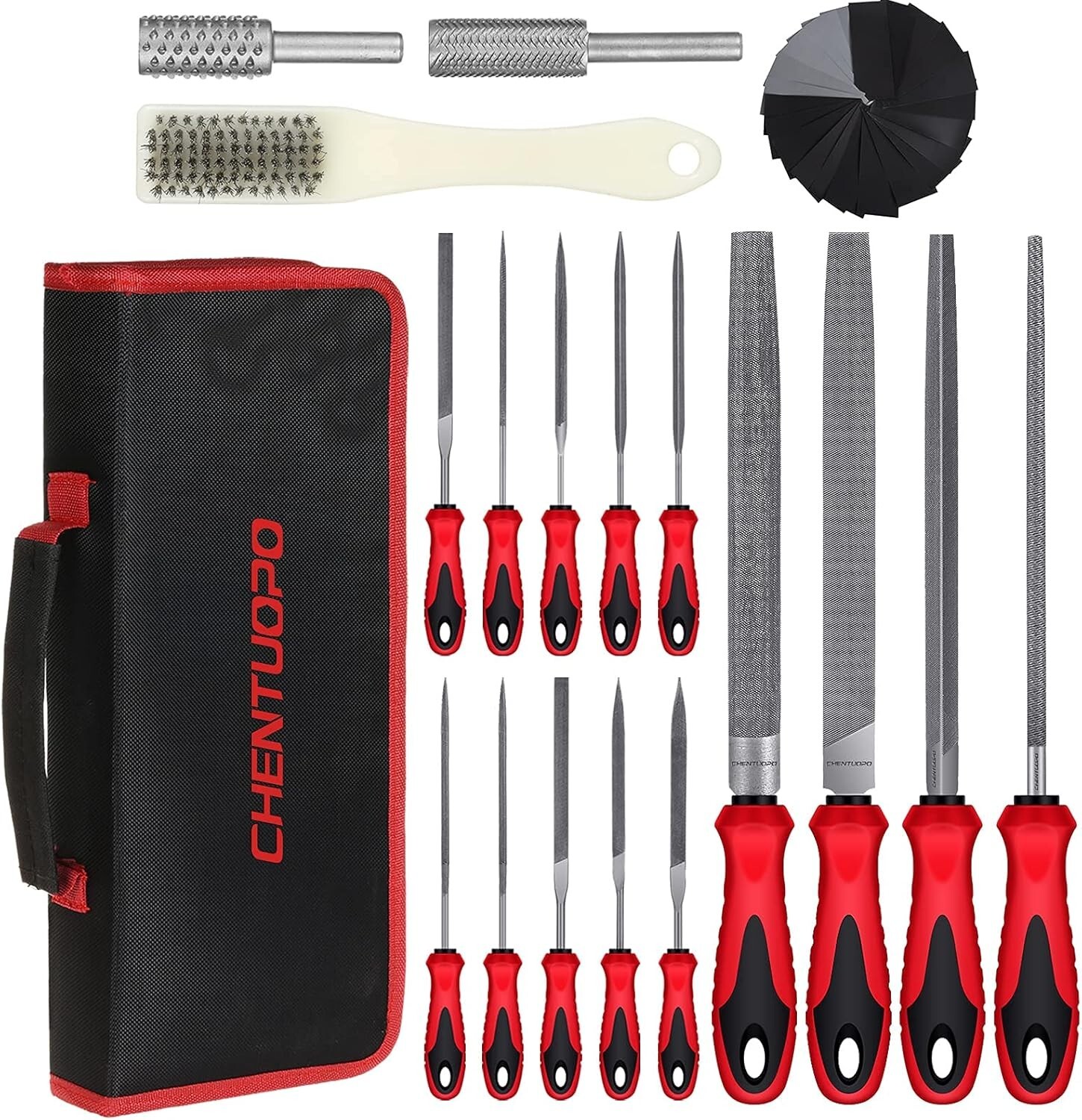 57Pcs Metal & Wood File Rasp Set,Grade T12 Forged Alloy Steel, Half-round/Rou...