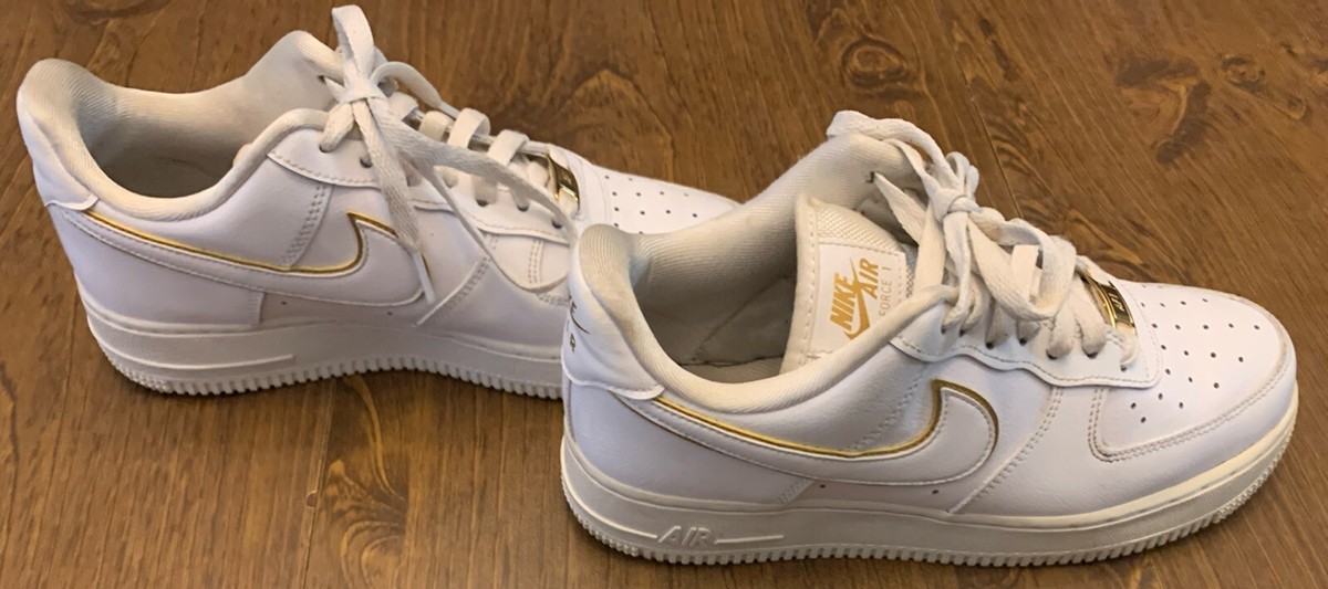 Buy Size 8 - Nike Air Force 1 07 ESS Metallic Gold W online | eBay