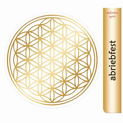 ABVERKAUF - Blume des Lebens Aufkleber Gold mit Schutzlackierung transparent