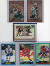 Lot of 6 - 1996-02 Topps Chrome Hockey Refractors - Lindros, Hull, Leclair, Luc