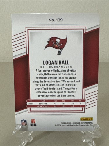 2022 Donruss Elite Logan Hall 189 Aspirations Stars Rookie Numbered 426/499 - Picture 5 of 7