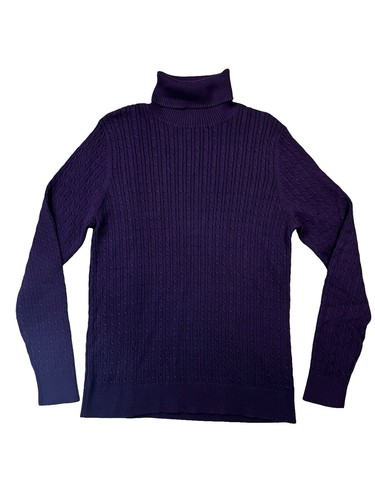 LANDS END Knit Sweater (Thick) M Cotton Navy | eBay