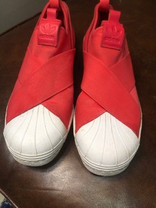 adidas superstar slip on red