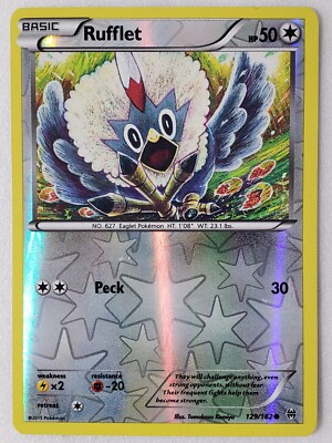 REVERSE HOLO Rufflet 129/162 NM - XY Breakthrough Pokemon Card