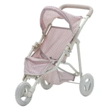 Olivia's Little World Doll Jogging Stroller - Pink & Gray - Canopy & Storage