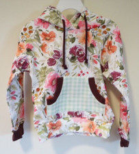NWT Cheeky Plum Floral  Check Hoodie Girl's Size 18-24 Months