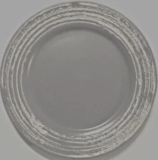 THOMSON Pottery Gray White Rim Retired Birch Stoneware Dinner Plate 10 3/4"
