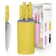 6PCS Kitchen Knife Set Professional Stainless Steel Blade w/Triple-rivets Handle