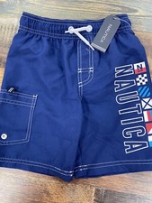 Nautica Boys' Swim Trunk with UPF 50 Sun Protection, Navy Size 4T NWT