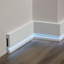 Led Duct Baseboard Molding, White Base Moulding, Bathroom Skirtingboard