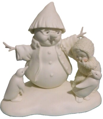 2007 Dept 56 Snowbabies ''Make Me Laugh'' Figurine w/Snowman & Penguins #796011
