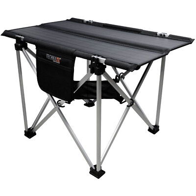 Technaxx 5084 TX-252 Camping Table Black/Silver Solar Folding Top Design