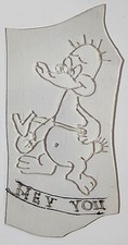 1970's ORIGINAL, Traditional, Vintage, Acetate Tattoo Stencil Hey You Duck