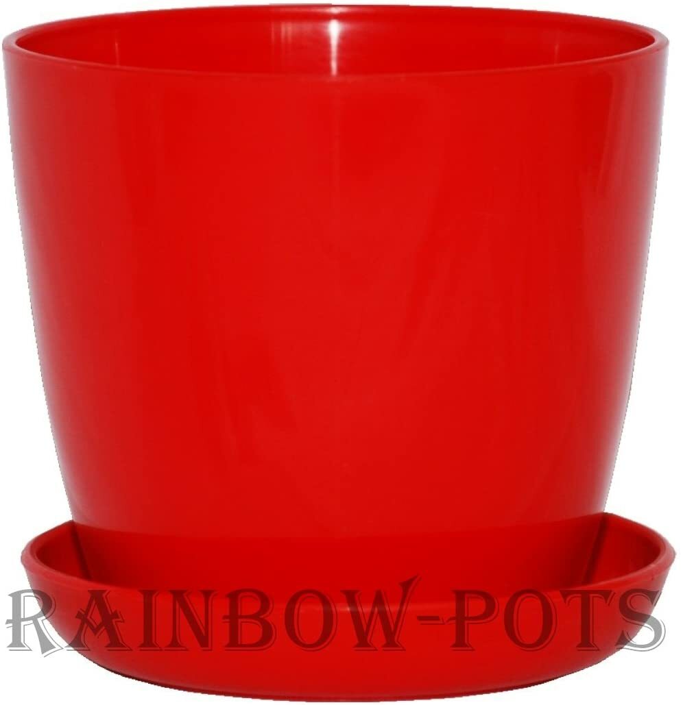 Flower Pot Colour Gloss Decor Orchid Plastic Plant Pot Planter Saucer