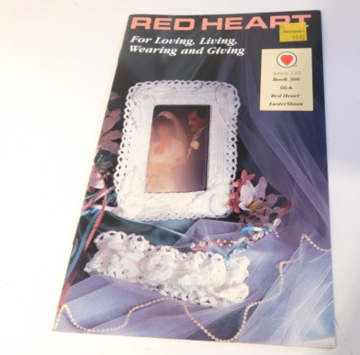 Red Heart For Loving, Living, Wearing and Giving- pattern book  19 pages  8.5x5''