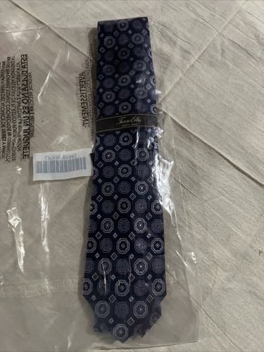 NEW Tasso Elba Men's Classic Medallion Silk Tie Blue Purple Lilac Silver - Picture 2 of 7