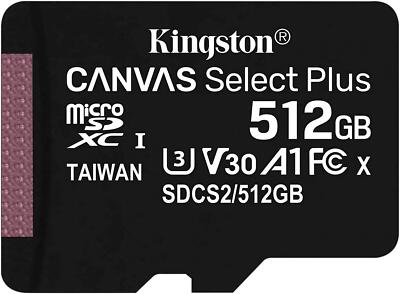 512GB MEMORY CARD KINGSTON HIGH SPEED MICROSD CLASS 10 for PHONES & TABLETS