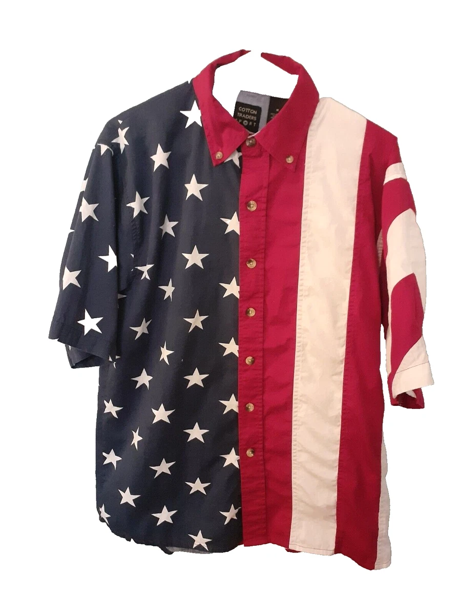 cotton traders sport flag shirt