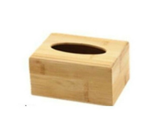 Rectangular Plain Bamboo Wooden Tissue Box Cover Wood Holder for Decoupage - Picture 2 of 4