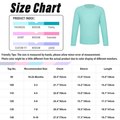 Girl's T-shirt Solid Color Tops Boys Bottoming Shirt Round Neck Kids Underwear - Picture 31 of 74