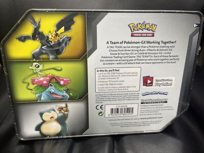 Pokémon 210-80529 TCG TAG Team Tin Booster Card Game - 4 Pack for