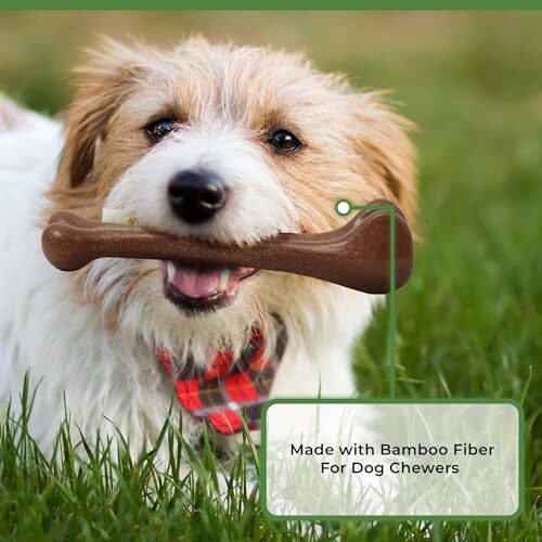 Bone Shape Dog Chew Toy for Aggressive Chewers Dog Teething, Bacon Flavor - Picture 3 of 8