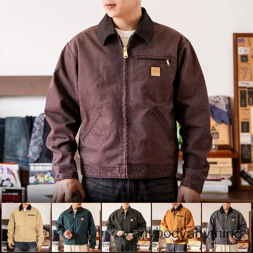 Retro Jacke Herren Loose Fit American Classic Vintage Workwear - Bild 2 von 39