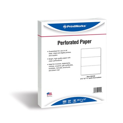 Professional Perforated Paper for Statements, Invoices, Gift Certificates, Co...