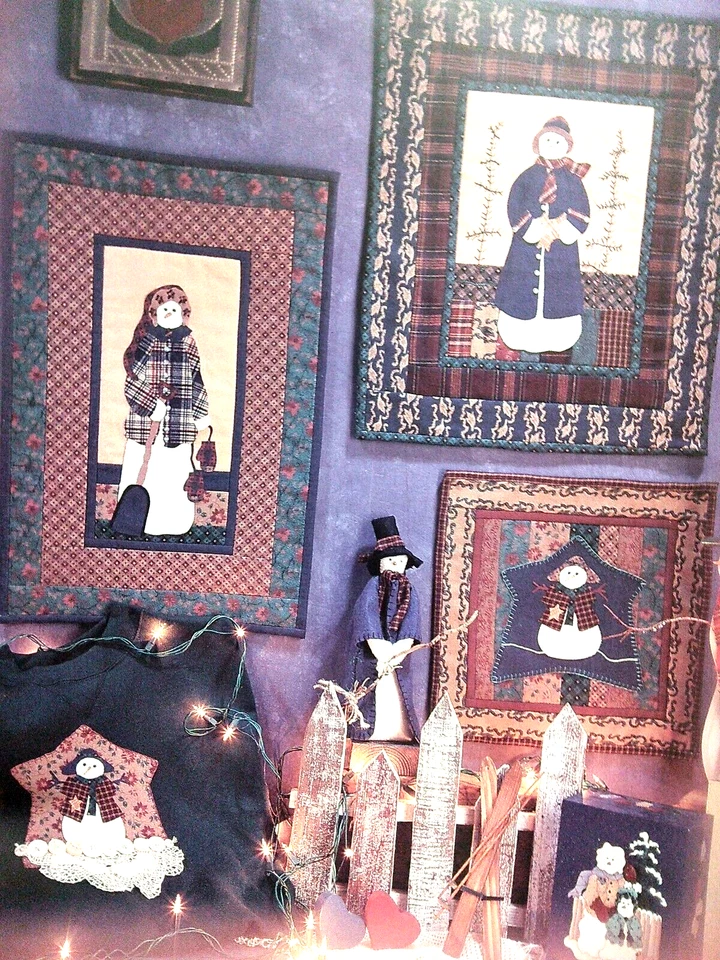 Fiber Mosaics 61102 Quilt Wall Sampler Christmas Craft Pattern Winter Snowman UC - Image 2 of 4