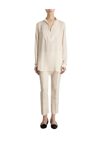 Pantalon THE ROW Welly Floral Jacquard - Taille 4 - Coupe Cropped Beige - Neuf Avec étiquettes