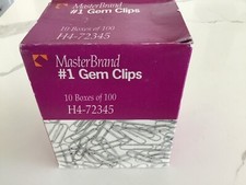 MasterBrand 1 Gem Clips H4-72345 10 Boxes of 100 Paper Clips Each