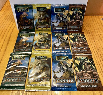 Epic Card Game: TYRANTS (White Wizard Games, 2016) Lot of 12 (3 packs of each)