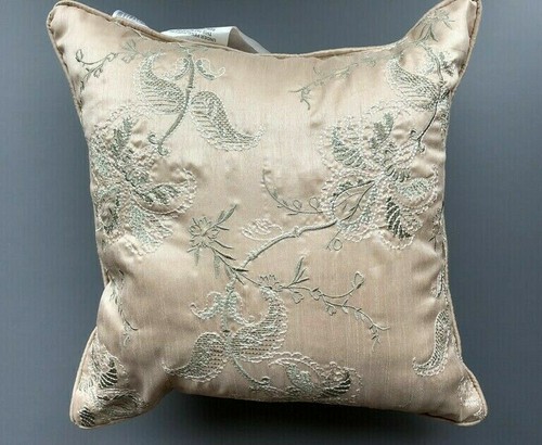 Croscill Birmingham Decorative Embroidered Square Throw Pillow in Gold Beige - Picture 6 of 12