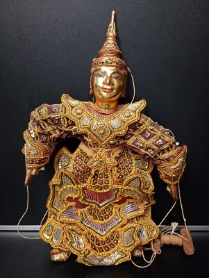 Marionnette Poupée Jouet Ancien Art Populaire Thaïlande Birmanie Sculpture Opéra - Photo 1/4