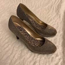 FIONI Night Women's Silver  Gold Champagne Sparkle High Heel Pump Shoes 11