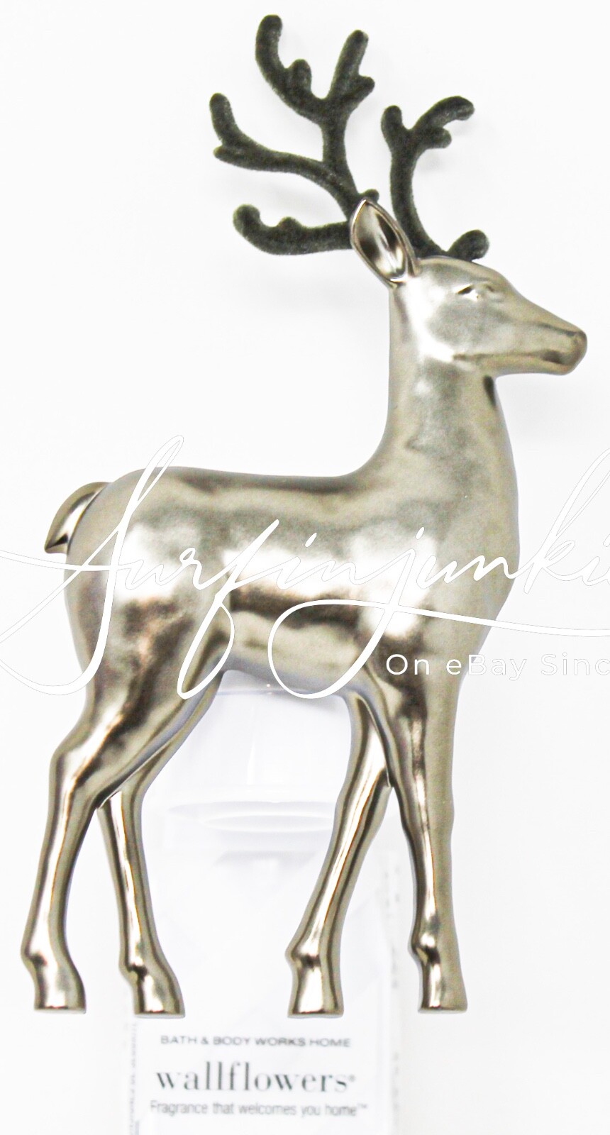 Bath & Body Works Wallflower Plug In Unit Christmas Gold Platinum Reindeer 2023-image