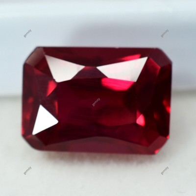 8.20 Ct Natural Red Ruby CERTIFIED Emerald Shape Loose Gemstone