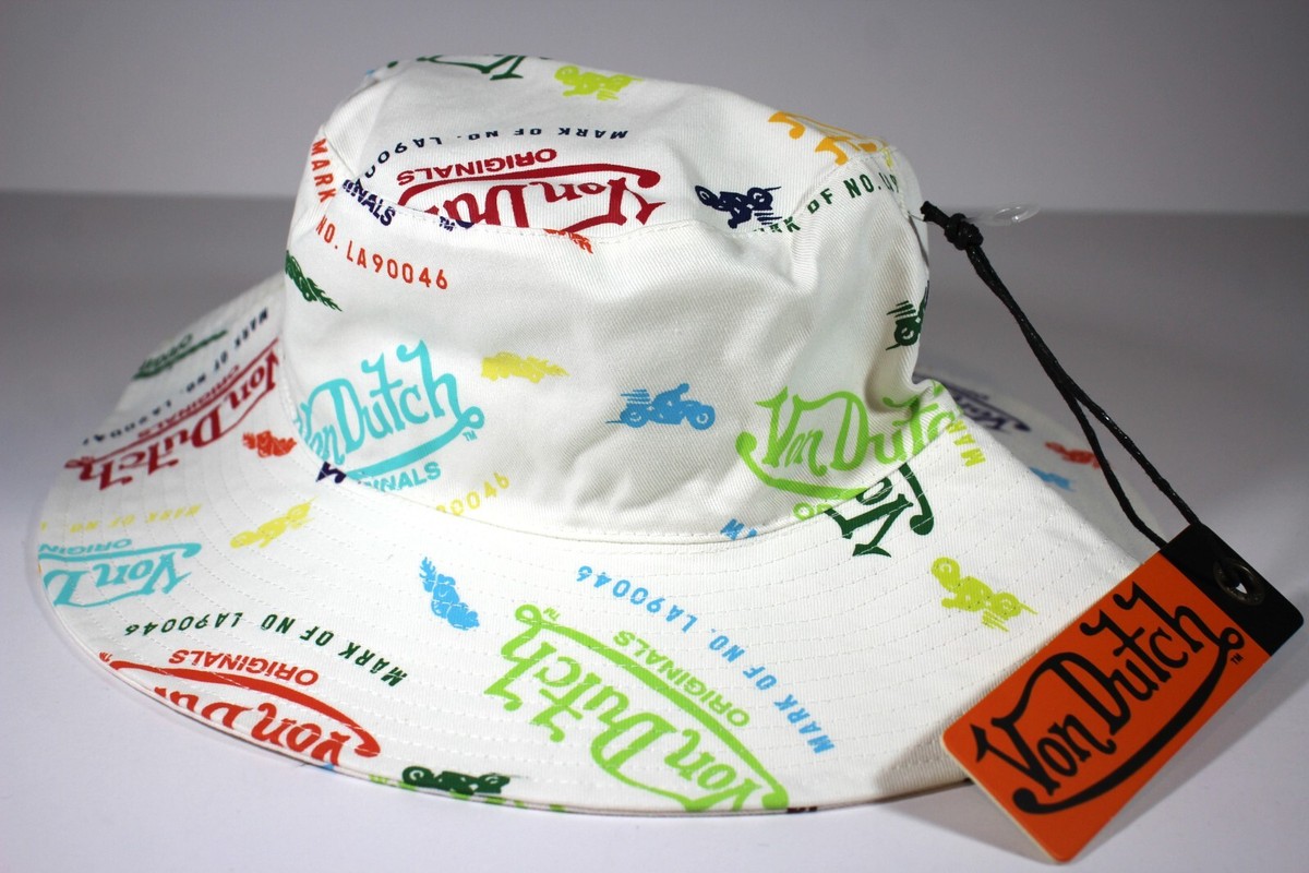 Von Dutch Repeat Spell Out AOP All Over Print Bucket Hat NEW  display picture 1