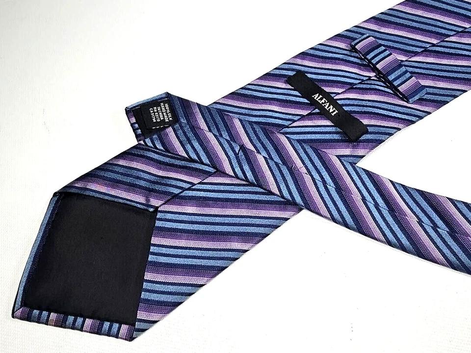 Alfani Necktie 100% Silk Blue Purple Lavender Tie 3 3/4" 62" - Image 2 of 4