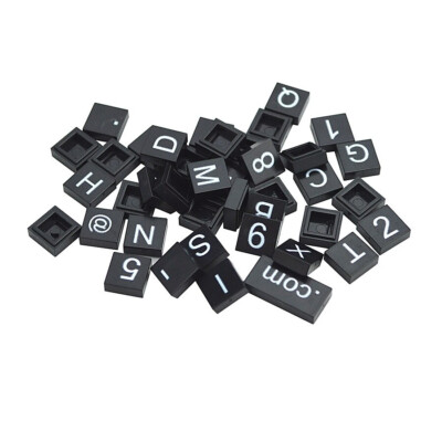 41pcs 3070 Tile 1x1 w Letter Number Print Alphabet Building Block Bricks Toy DIY
